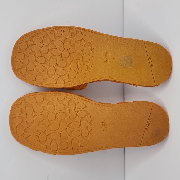 ⭐️COACH 💯 NWT “BRIDGETT TERRY" SLIDERS, SIZE 8-B, PAPAYA COLOR - Picture 5 of 16